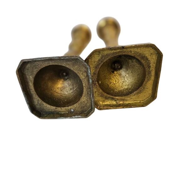 2 brass candlesticks,  6 inches. - Picture 3 of 3